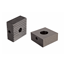Carbide-Coated Stop 
clamping surface serrated