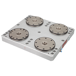 ZERO lock clamping plates, fourfold,
with mounting clamp, outer diameter 129 mm