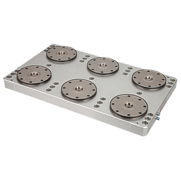 ZERO lock clamping plates, sixfold   with mounting clamp, outer diameter 129 mm