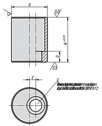 ECCENTRIC SUPPORT B=25, A=16FOR SCREW M8