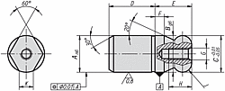 STRAIGHT BOLT A=8  FORM CWITH FLATTENED BALL END