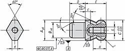 STRAIGHT BOLT A=10 FORM DWITH FLATTENED BALL END