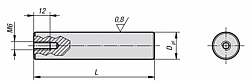 CENTERING PIN FOR ALIGNING HOLED=20, L=75