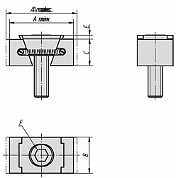 EDGE CLAMP M8 WITH MACHININGALLOWANCE, B=24