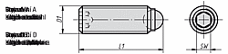 BALL PRESSURE SCREW FORM AWITHOUT HEAD, D1=M4, L1=6