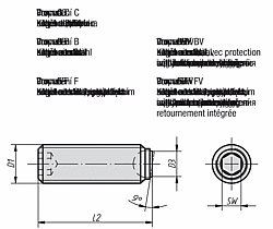 BALL PRESSURE SCREW FORM CWITHOUT HEAD, D1=M4, L2=5,9