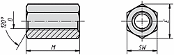 LONG COUPLING NUT 3DM6