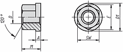 LONG HEXAGON NUT DIN 63311,5D, M6