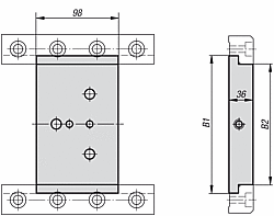 [-de-] GRUNDPLATTEN VERSCHIEBBAR FÜR RASTERPLATTEN (RASTERABSTAND 40/M12)